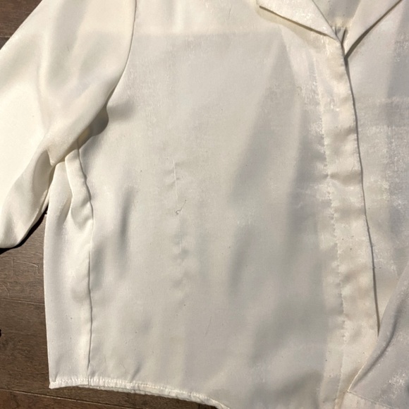SOLD— Dynamite White Satin Blouse - Picture 3 of 4
